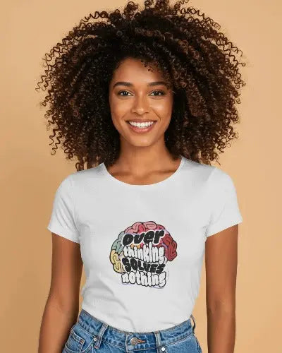 unisex oversized t-shirt.Over thinker solves nothing Savvy Space